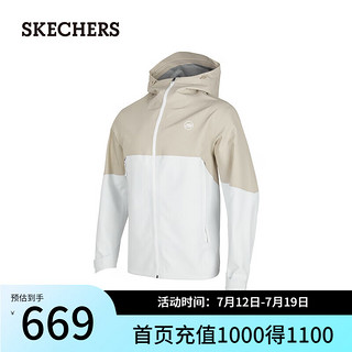 斯凯奇（Skechers）运动外套男女透气防紫外线连帽P224U045 亮白色/0019 XS