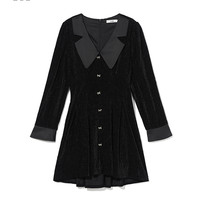 it b+ab女装长袖连衣裙秋季精致时尚翻领小礼服裙6103IJ