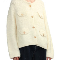 it b+ab女装圆领针织开衫休闲冬季精致优雅宽松毛衣外套387AS