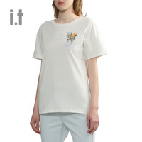 it MUSIUM DIV.女装短袖T恤2024夏季时尚文艺油画图案00458XM