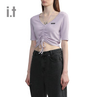 it MUSIUM DIV.女装短款露脐短袖T恤2024夏季潮流辣妹00467XM