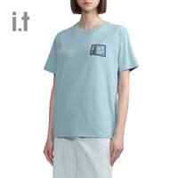 it MUSIUM DIV.女装短袖t恤休闲夏季街头印花纯色半袖00108XK