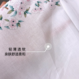 泽略女士手帕全棉手绢樱花朵方巾古风擦汗纯棉女生古风手绢结婚 漫恋43CM：白色【信封袋装】 漫恋45CM：白色【单条信封袋装】