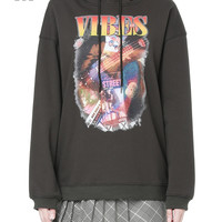 it vesta pink女装连帽卫衣秋季复古摩登图案印花0501H
