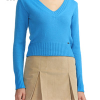 it so curetty女装V领针织衫冬季时尚简约合身薄毛衣PO001MJ