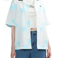 it ccaabb女装短袖衬衫休闲夏季青春甜酷五角星印花1122U3MK