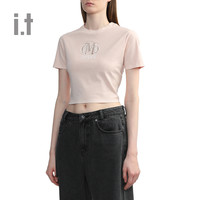 it MUSIUM DIV.女装短款露脐短袖T恤2024夏季甜辣风00466XM