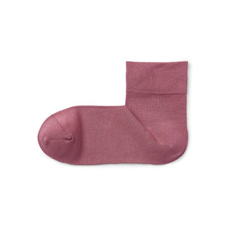 無印良品 MUJI（無印良品 ）男女通用 合脚直角 袜口无橡筋 薄款短袜 袜子男式女式无性别 烟熏粉色 23-25cm/36-40码