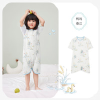 ibaby婴儿睡袋七分袖连体睡衣夏季儿童宝宝空调房家居服睡袍 恒温睡袍-鸭戏春江 室温28-32℃ 120码