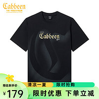 Cabbeen 卡宾 男装 凉感T恤2024夏新款高周波烫印LOGO短袖上衣潮流A 煤黑色01(1) 56