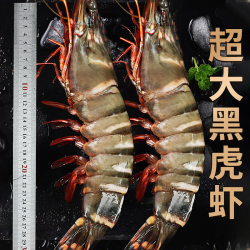 特大黑虎虾鲜活速冻700g*2盒海虾基围虾老虎虾海鲜水产多少钱-什么