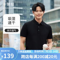 十如仕 短袖polo衫男春夏季透气吸湿速干翻领商务休闲通勤 基础款 P12-01 黑色 M