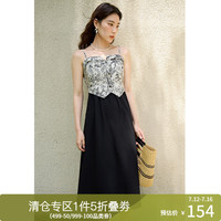 独束大码女装【双款可选】新中式拼接提花显瘦连衣裙姐妹国风装潮 水墨-吊带裙 4