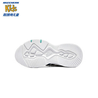 Skechers斯凯奇女童运动鞋秋季鞋舒适反光儿童休闲鞋302586L 黑色/白色BKW 33.5