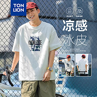 唐狮 TONLION2024夏季男圆领前胸图案短袖T恤WP 本白 S