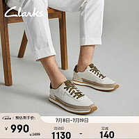 Clarks 男鞋运动休闲跑步鞋鞋德训鞋 米白/灰色261657787 39.5