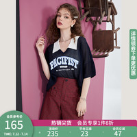 妖精的口袋白色polo衫短袖冰丝针织衫女202