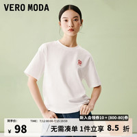VEROMODA2023秋冬新款宽松印花短袖简约大气新中式T恤女短袖女 S
