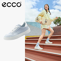 爱步（ECCO）板鞋女 时尚拼色厚底休闲鞋低帮鞋 街头趣闯系列291543 天空蓝36 天空蓝/银色29154360948