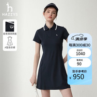 哈吉斯(HAZZYS)女装 夏季款女士门襟拉链运动休闲连衣裙女AQWSE03BE20