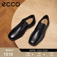 爱步(ECCO)皮鞋男鞋 商务正装皮鞋复古德比鞋系带方头正装鞋 赫尔辛基500164 黑色50016401001
