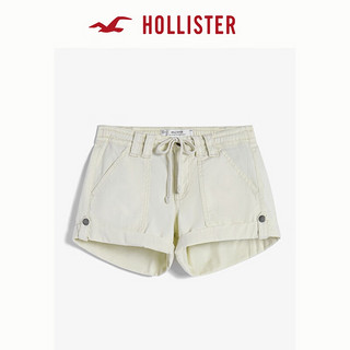 HOLLISTER24夏季辣妹棉质宽松休闲卷边工装短裤女 KI349-4229 白色 165/76A 10标准版