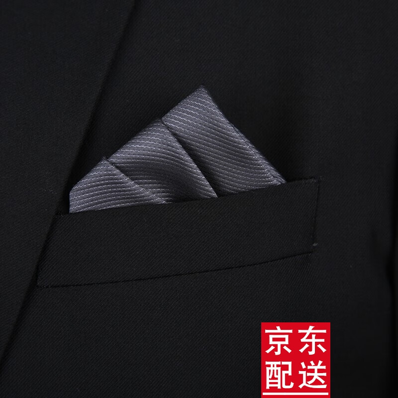 V.P.W 男士口袋巾西装正装小方巾结婚婚礼宴会商务正装胸巾新郎手帕 浅灰色