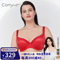 Comfit大码薄款内衣女上托收副乳调整型大胸显小文胸CBW0074 红色RED 85E