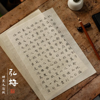 弘梅 蝉翼手工竹浆日课纸 半生熟中小楷书法纸2cm格50张 文房四宝练习毛笔字宣纸毛边纸