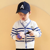 singbail 男童毛衣秋季女童V领针织开衫新款中大童休闲线衫儿童装宝宝外套