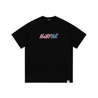it Awayout男装2024夏纯棉休闲时尚圆领宽松短袖男式印花T恤