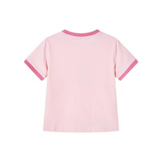 米妮黛西夏季撞色女童短袖T恤印花轻薄舒适透气圆领儿童T恤