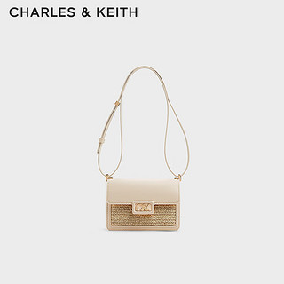 CHARLES&KEITH24夏时尚拼接单肩简约质感高级腋下包小方包SL2-20782394-1 SL2-20782394-2Beige米色 S