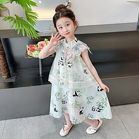 Lc La Chapelle 拉夏贝尔女童连衣裙2024新款大童新中式国风汉服夏装儿童洋气长裙