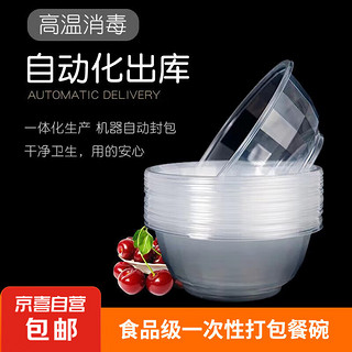 一次性餐具碗套装家用汤碗饭盒加厚塑料圆形冰粉打包快餐盒批发 360环保碗（300ml）10个