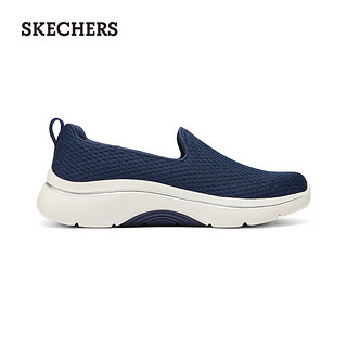 斯凯奇（Skechers）2024女款休闲健步鞋一脚蹬懒人鞋125313 海军蓝色/白色/NVW 39.5