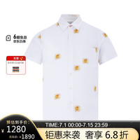 保罗史密斯(paul smith)男士PS常规版太阳印花衬衫短袖 白色 XXL