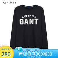 GANT春夏男士时尚LOGO圆领长袖T恤|2054014