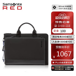 新秀丽（Samsonite）公文包男士手提电脑包商务通勤大容量黑色15.6英寸QR3*09002