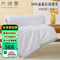 太湖雪蚕丝被芯100%桑蚕长丝夏凉被空调被子母被二合一全棉A类抗菌四季 夏凉被【桑蚕长丝填充1斤】 220*240cm