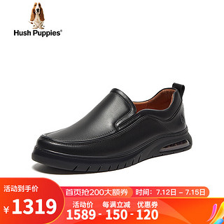 暇步士（Hush Puppies）皮鞋男士休闲一脚蹬商务软底乐福鞋L2Q12CM4 啡色