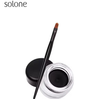  solone 持久不晕染 防水眼线膏 刷  浓密黑 4.5g