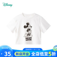迪士尼宝宝（Disney Baby）童装男童T恤缤纷一夏米奇短袖T恤 本白 24个月/身高90cm