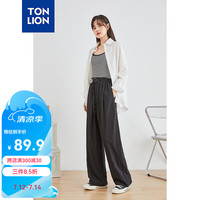 唐狮 TONLION休闲长裤2024女夏季新款宽松垂感山本裤TB 黑色 L