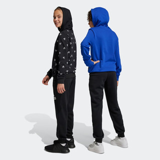 adidas束脚运动裤男大童儿童阿迪达斯轻运动H47140 黑色/白 152CM