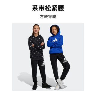 adidas束脚运动裤男大童儿童阿迪达斯轻运动H47140 黑色/白 152CM