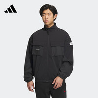 adidas宽松立领夹克外套男装阿迪达斯官方轻运动IP4987 黑色 A/