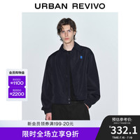 UR秋冬新款男装潮牌设计感超宽松趣味章仔翻领夹克UMV130046 正黑