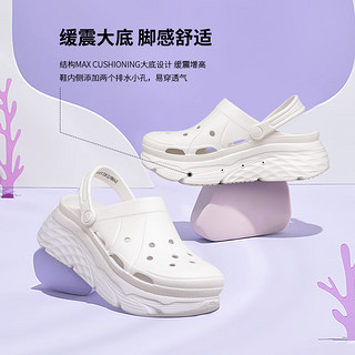 斯凯奇（Skechers）女士休闲时尚百搭易穿透气夏季包头凉鞋踩屎感洞洞鞋111127 白色/WHT 35 尺码偏大，选小一码