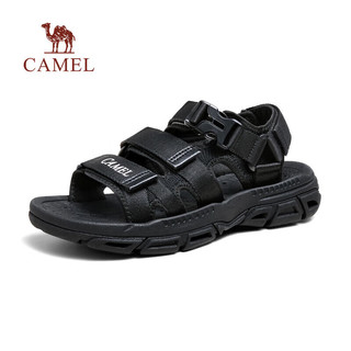 骆驼 CAMEL男鞋2024夏季是时尚休闲凉鞋透气清爽耐磨柔软舒适运动凉鞋子 G14M162651 黑色 40